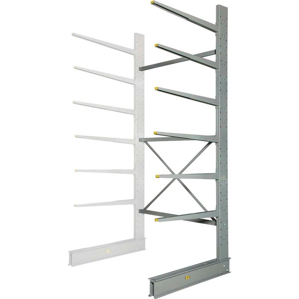 Global Industrial Single Sided Heavy Duty Cantilever Add-On Rack, 2in Lip, 72inWx50inDx144inH 320826A